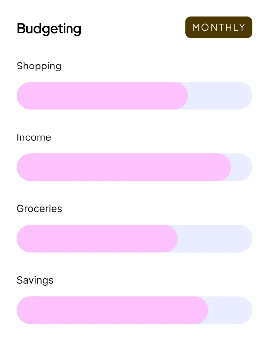 Budgeting breakdown by category